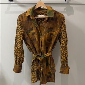 Anthropologie Pilcro leopard camo utility jacket